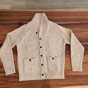 J. Crew Cream Shawl Cardigan Sweater Wool Medium